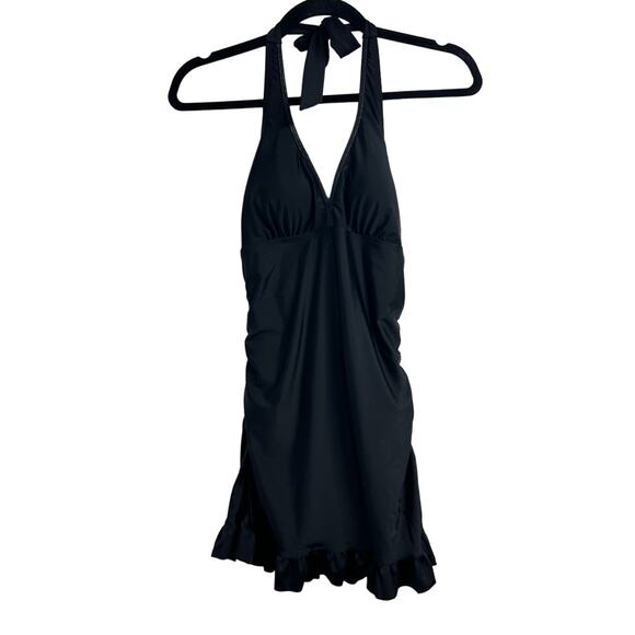 Love your Assets Black swimsuit Medium One Piece Ruffle Trim - Picture 1 of 6